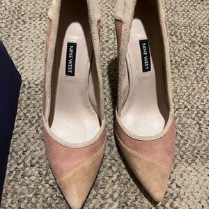 Nine West Women's Pink and Tan Heels